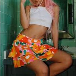 Princess Polly Viviene Tie Sarong Mini Skirt Floral - size 4